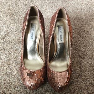Gold Sequin Steve Madden Heels